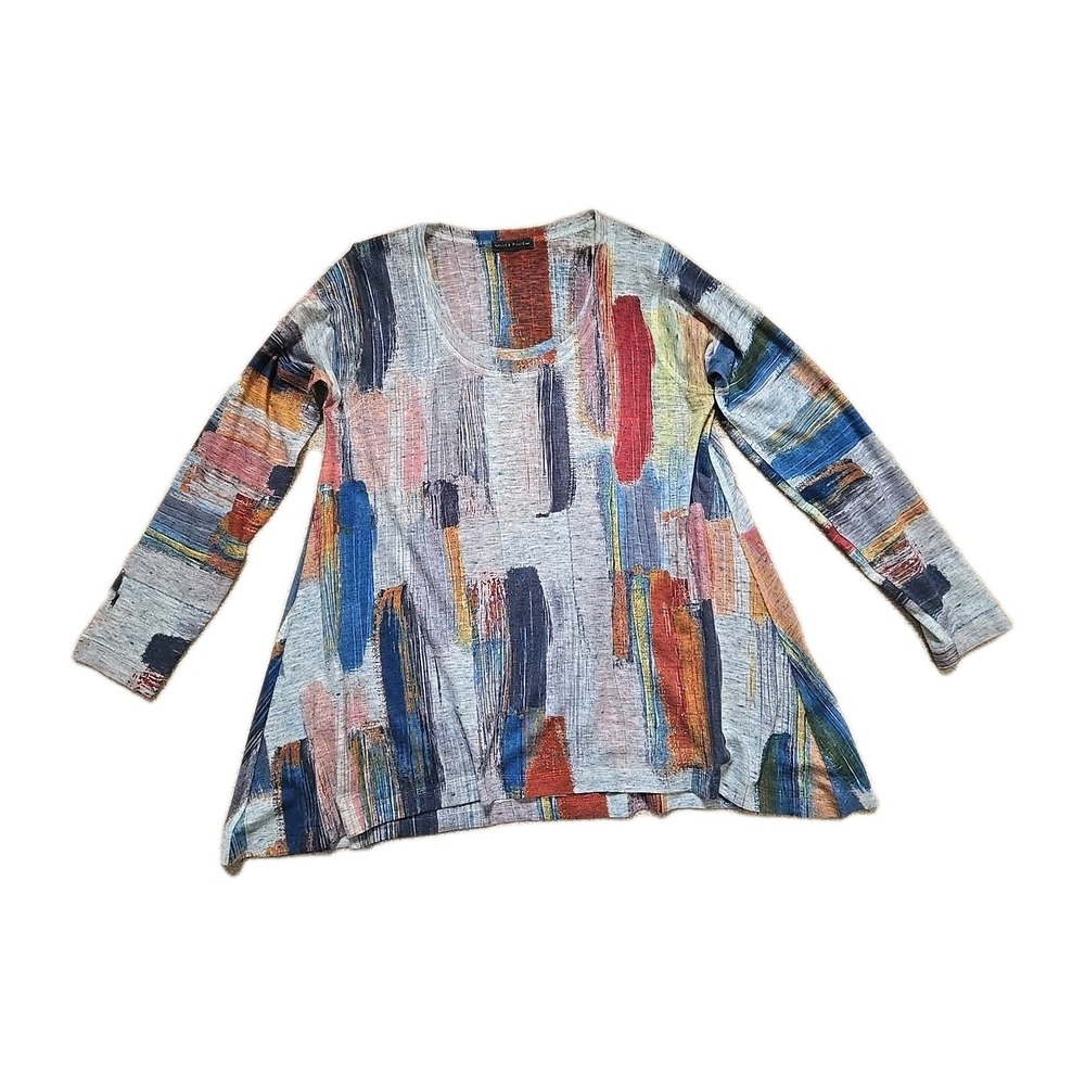 Nally & Millie Top M Abstract Artsy Office Travel Casual Comfy USA‎ Asymmetrical